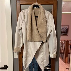 Elegant Cream and Tan Teddy Jacket